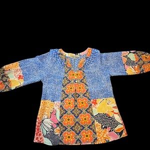 Figueroa & Flower Bohemian Print Colorful Tunic Petite Medium